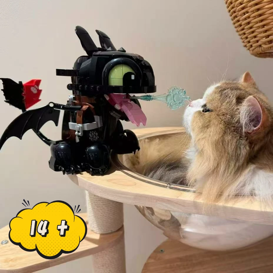 784 قطعة مكعبات بناء التنين متوافقة مع بلا أسنان الصبي ثلاثية الأبعاد لغز قطار التنين ليلة الغضب عيد الميلاد الأطفال ألعاب تعليمية