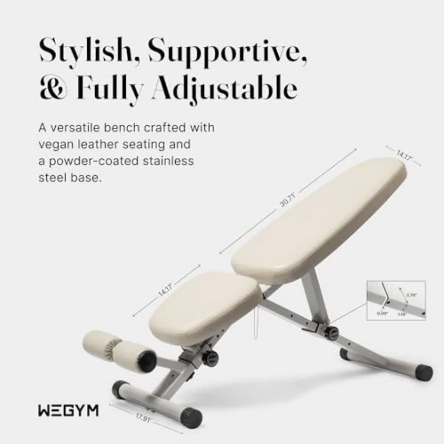 Fitness Bench for Home Gym Use Steel Frame with Black PU Leather Adjustable and Collapsible Design for Strength Training