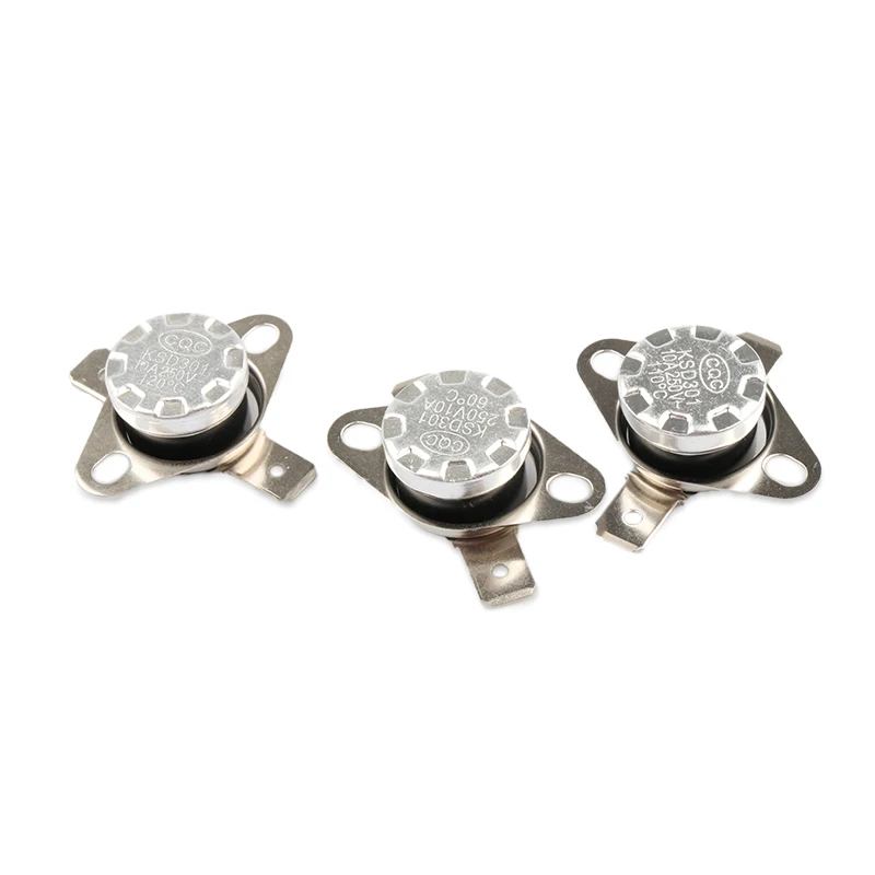 KSD301 Temperature Control Switch 0-85-95/125/155/160/170/175/180/185C-190 degrees Normally Closed 10A 250V Temperature Sensor
