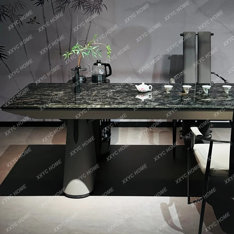 

WWImported Natural Luxury Stone Platinum Diamond Marble Tea Table Rectangular Household Minimalist High-end Tea Table