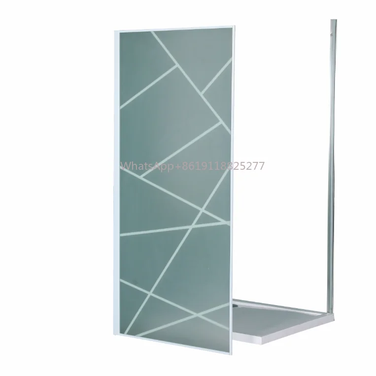 walk in screen white frosted pattern shower room Furniture bathroom tempered glass walk in enclosures