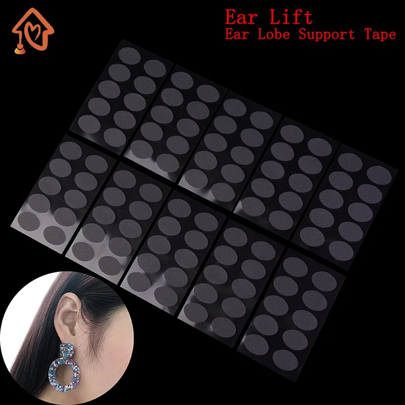 100Pcs Clear Invisible Earlobes Protective Stickers For Stretched Ear Lobes And Relieve Strain From Heavy Earrings