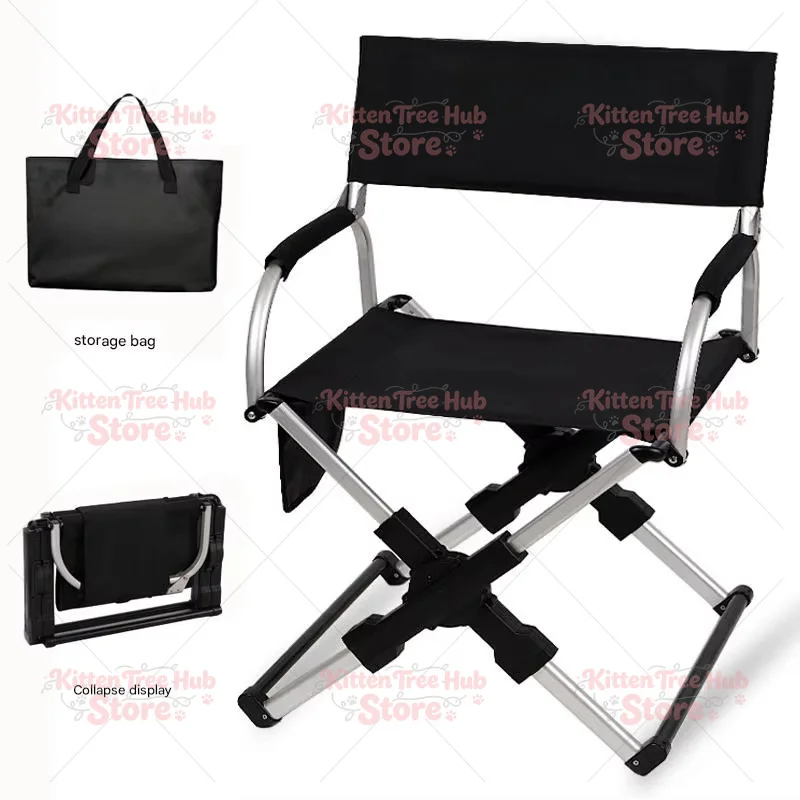 Black Outdoor Camping Chair Portable Folding
