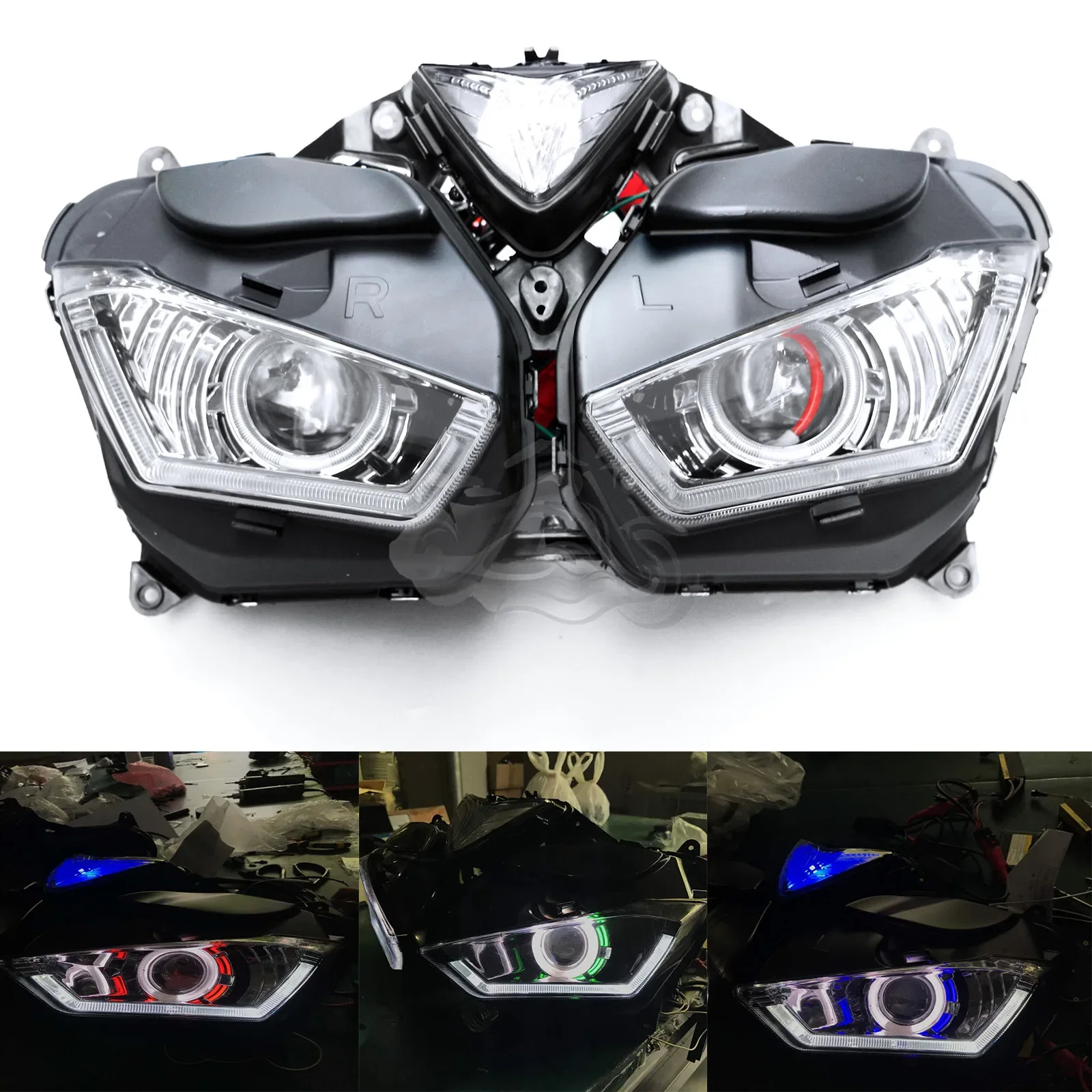 Fit For Yamaha 2013 - 2018 YZF-R25 YZF-R3 Motorcycle Demon Angel Eye HID Projector Headlight YZF R25 R3 2014 2015 Head Light