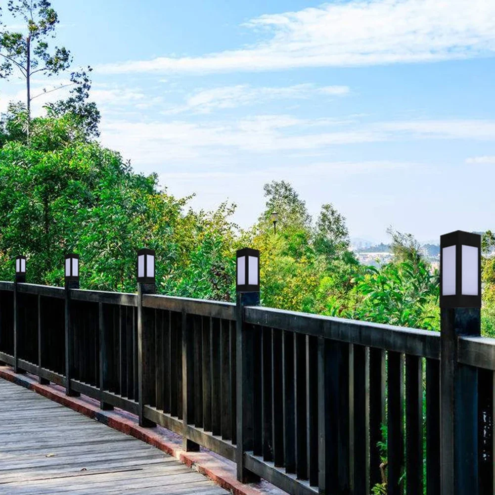 1-4PC Solar Fence Post LED Cap Light Waterproof Outdoor Garden Yard Pool Lamp Square Lights Garden Street Pathway Path Lamp Deco