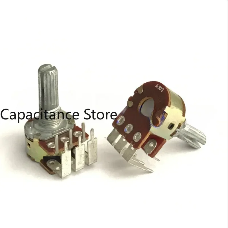 

5PCS 16-type rotary potentiometer double A50K volume with bent foot speaker