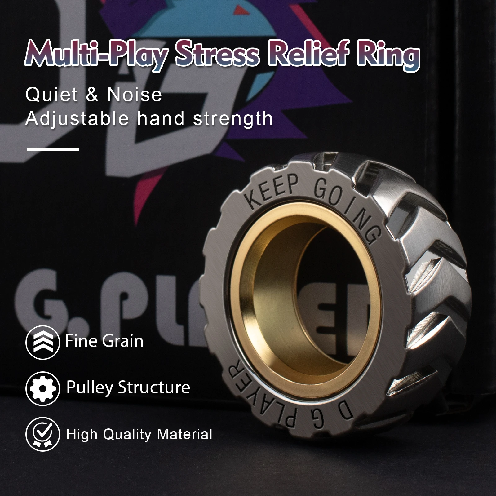 Metall-Fidget-Ring – Fidget-Spielzeug, Stressabbau-Spielzeug, magnetischer Fidget-Slider, fördert Fokus und Klarheit |   Tragbares Design