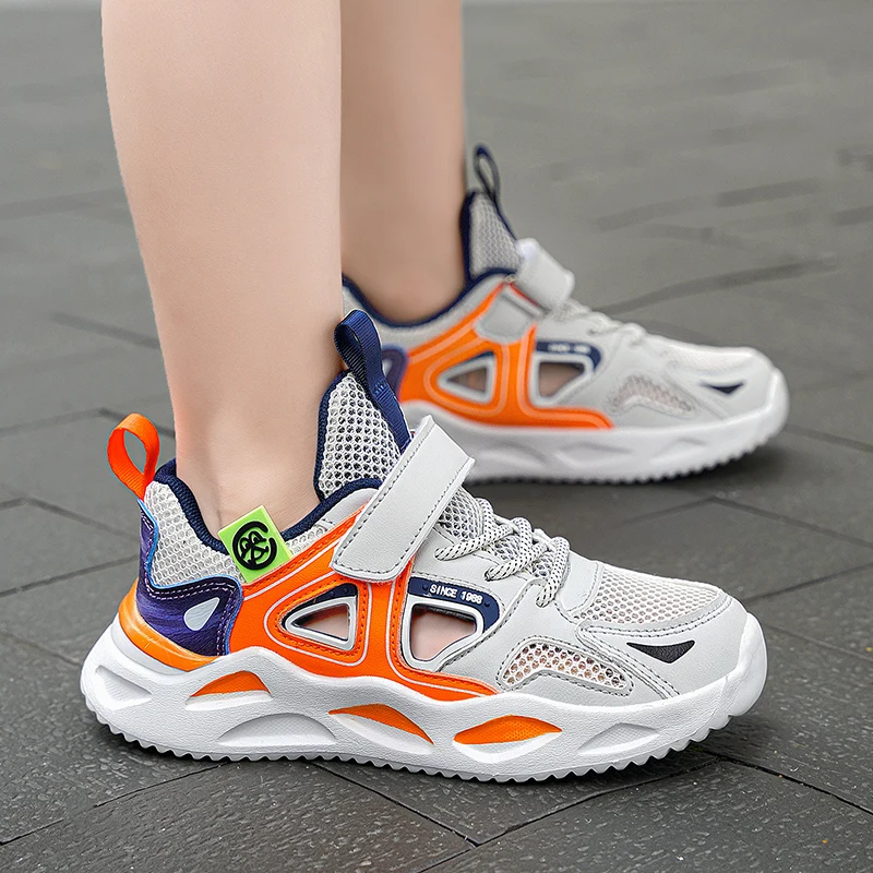 

Soft Footbed Kids Trainers Summer Vent Mesh Anti-collision Toe Wearproof Anti-slip Footwear for Outdoor Running Play