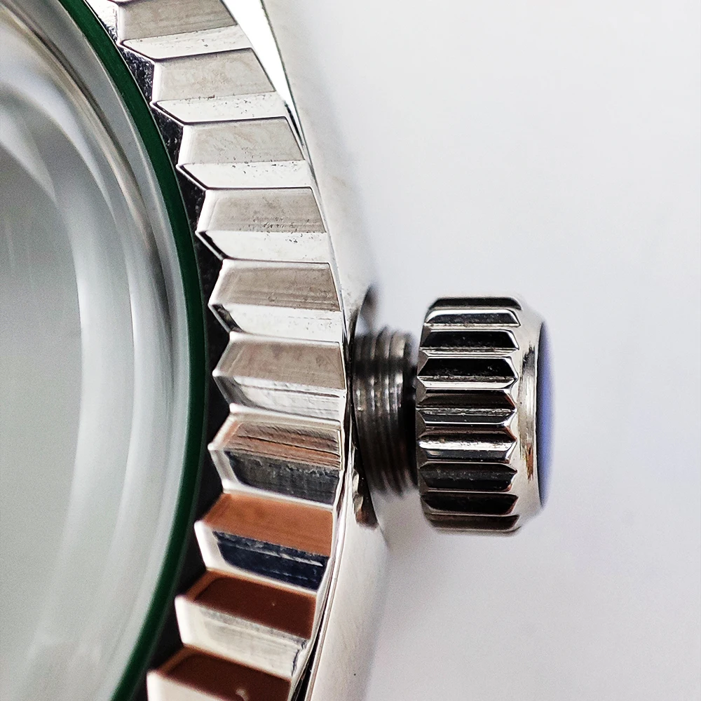 36MM Log Case Bubble Lenses Glass Watch Case + Stainless Steel Band Set Gear Suitable for 4R/NH36 Movement Watch Accessories