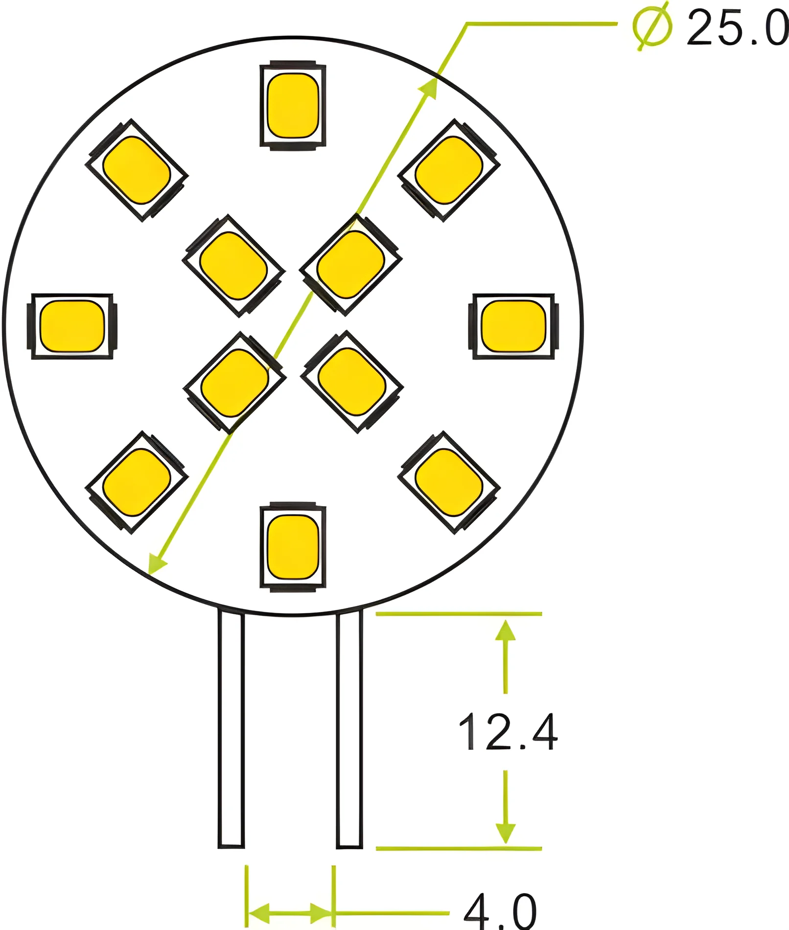 G4 HA CONDOTTO Il Riflettore 12LED 2835SMD cerchio bordo lampadina 12V 24V dimmerabile RV martine sostituzione D25mm cystal chandle luce 1 pz/lotto