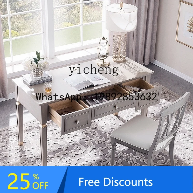 

Light Luxury Solid Wood Desk Dresser Writing Study Study Computer Desk