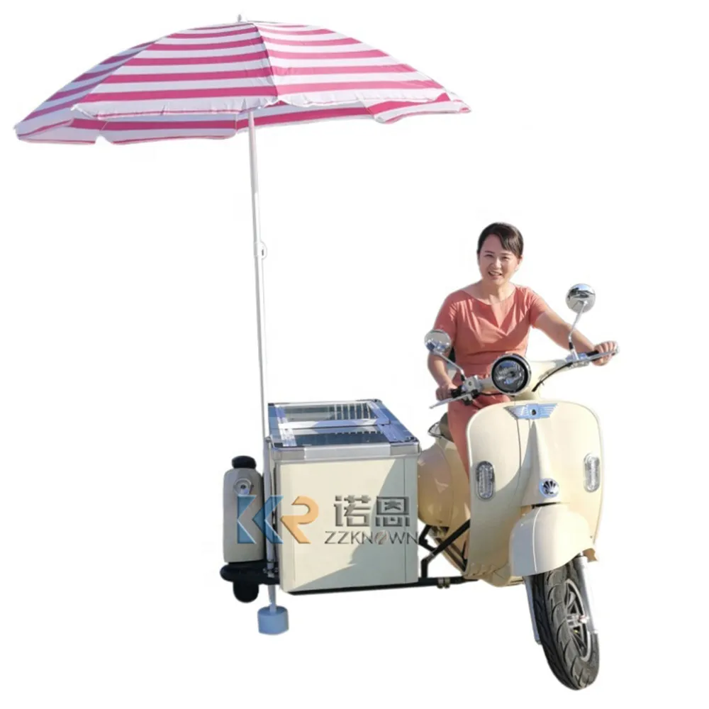 

3 Wheel Electric Pedal Assist Vending Ice Cream Bike Mobile Cold Drink Freezer Tricycle