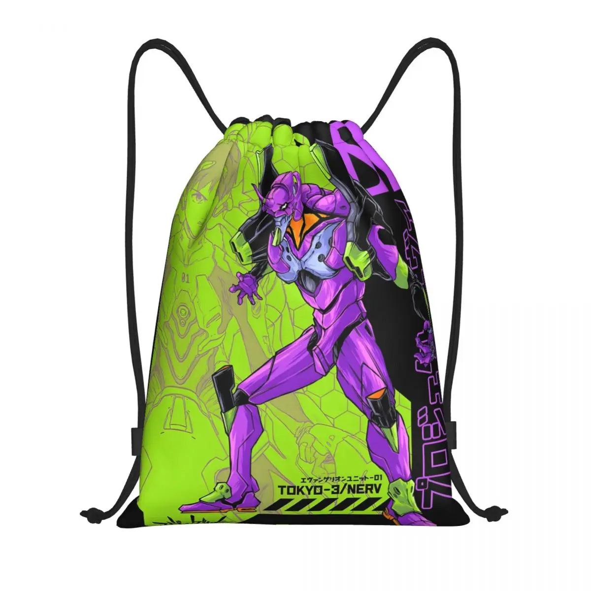 

Comic E-Evangeliones Drawstring Bag Women Men Foldable Gym Sports Sackpack Animes Training Backpacks