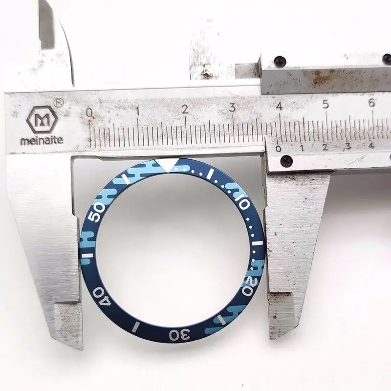 Mod 39MM*32MM  Abalone Turtle 6105 Flat Aluminum Ring Bezel Insert For SEIKO Movement Diving Watch