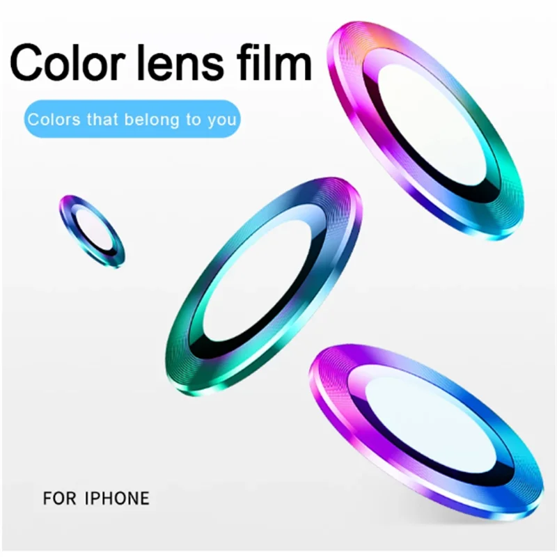 For iPhone 16 Pro Max 15 14 PLUS Metal Ring Tempered Glass Full Cover Camera Lens Protector For iPhone 16 Plus 16 Protective Cap