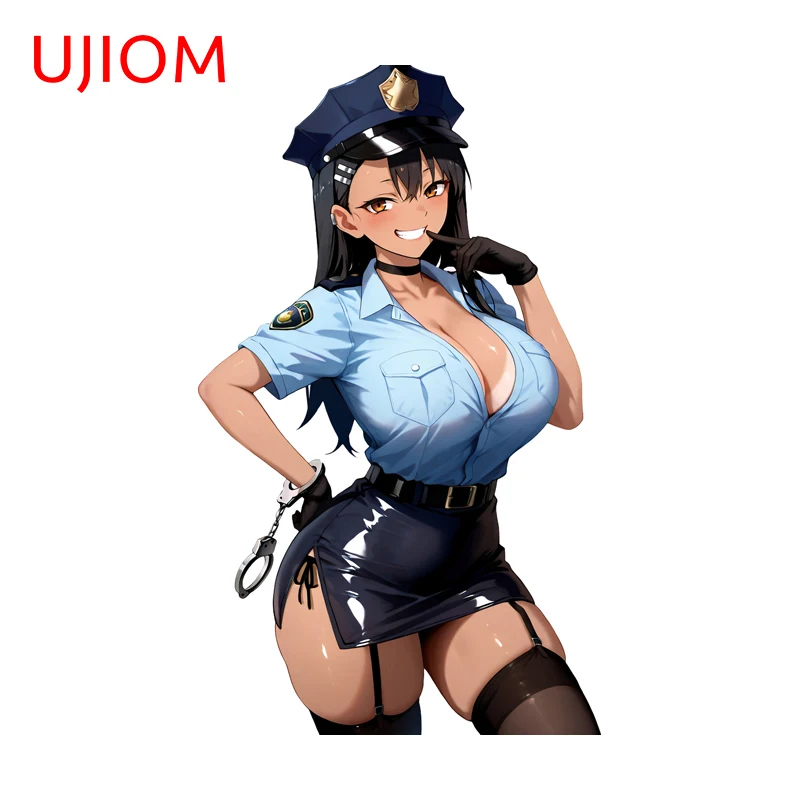 UJIOM Sexy Police Uniform Nagatoro San Wall Sticker Premium Attractive Design Scratch Proof Picture Decal Game Room Decor