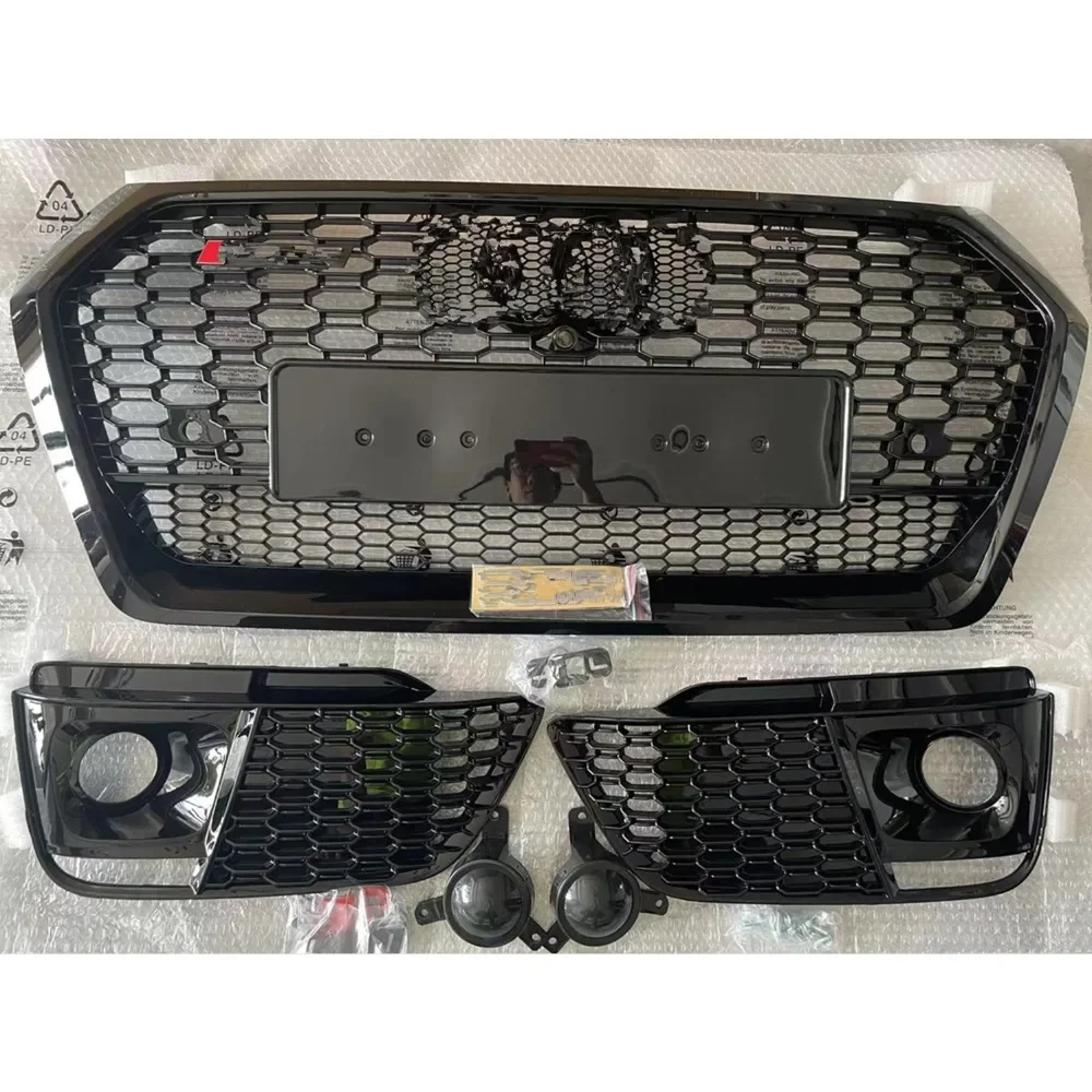 

Suitable For Sport Edition Front Bumper Grille Front Bumper Grill And Fog Lamp Grille For Audi Q5 2018-2020 Refit For RSQ5 Style