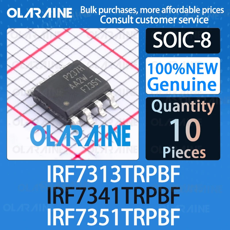 IRF7341TRPBF IRF7351TRPBF IRF7313TRPBF SOIC-8 100%New Transistor MOSFET N-Channel 55V 4.7A