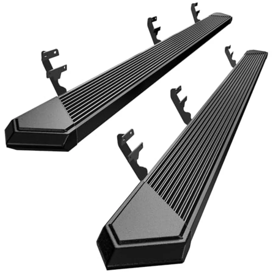 

Running Boards for 2015-2026 Ford F150 Super Crew Cab and 2017-2026 F250 F350 Super Duty Crew Cab, Black Steel Side Steps Nerf