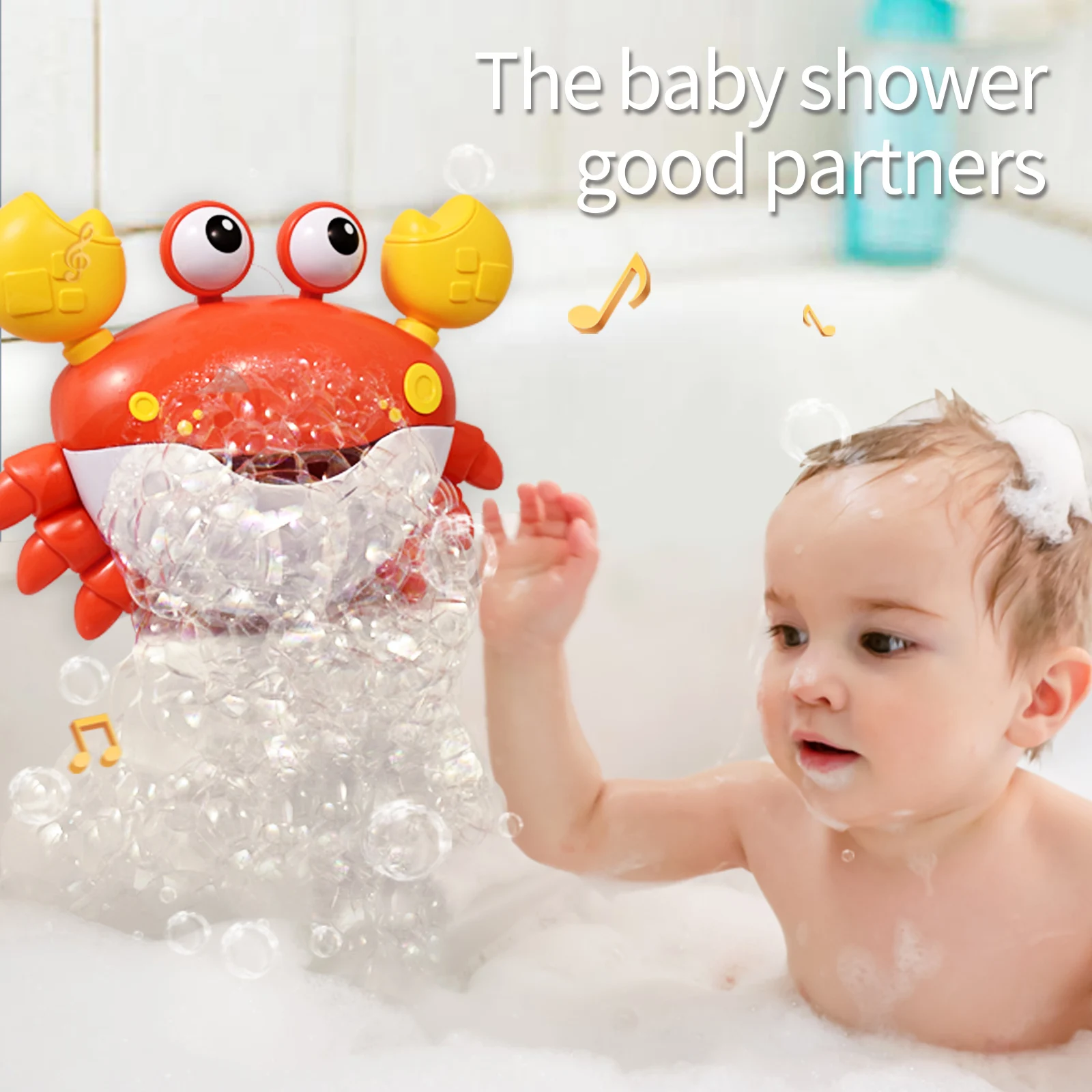 

Crab Bubble Bath machine Suitable for bathtub blowing bubbles and playing 12 children's songs accompanied by singing bath bubble