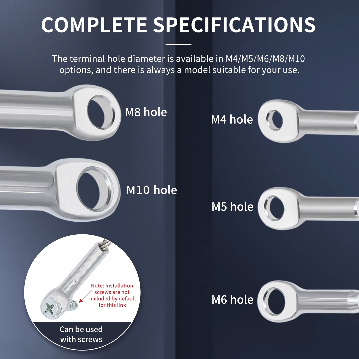 10 SZT. zacisków do lin stalowych ze stali nierdzewnej 304, zaciski do liny z końcówką zaciskową 1,5-6 mm, zaciski oczkowe do łączenia lin