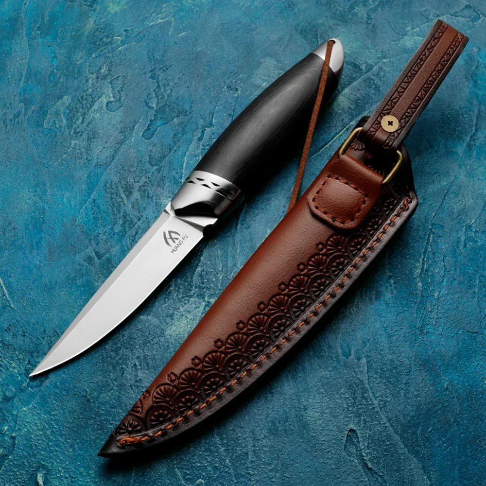 HUANGFU M390 powder steel outdoor knife, used for hunting, hiking, and adventure wilderness survival, the best gift for men