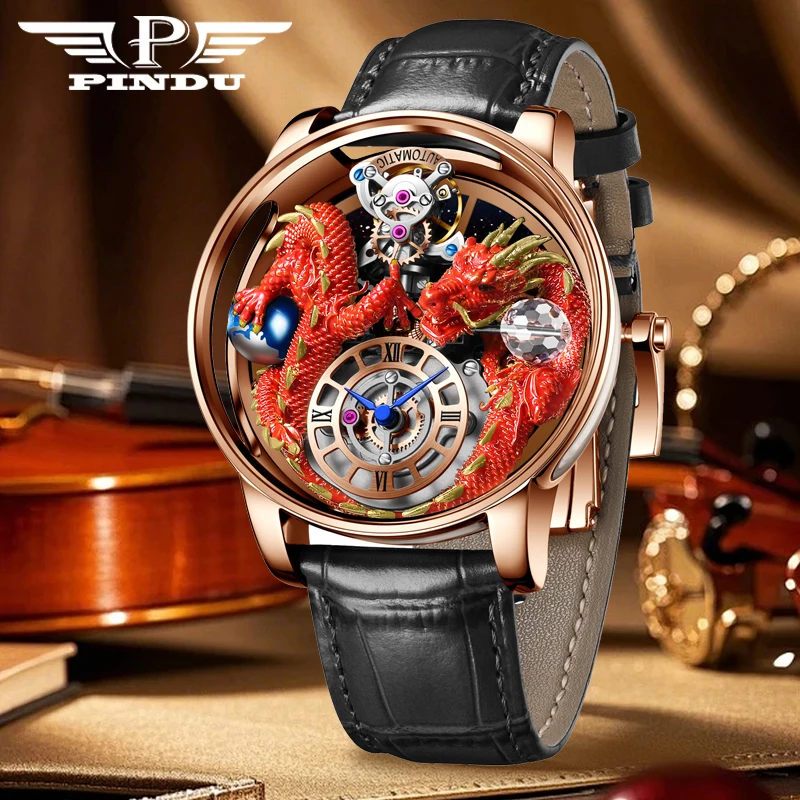 2026 PINDU Design NEW Men Watch Diamond TourbillionTop Brand Luxury Astronomia Quartz Watch Men sapphire glass waterproof Watch