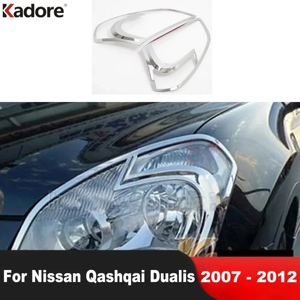 

For Nissan Qashqai Dualis 2007 2008 2009 2010 2011 2012 Chrome Front Head Light Lamp Cover Trim Headlight Trim Car Accessories