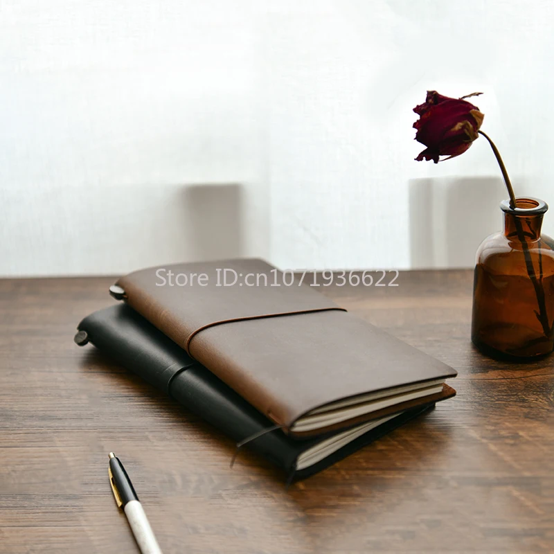 TRC Midori Notebook TN TRAVELER'S asli Jepang Tipe Passport kulit sapi seri Notebook dengan Notebook perjalanan