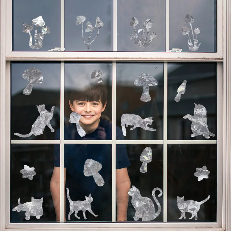 

Christmas Sun Catcher Electrostatic Window Glass Stickers Snowflake Elk Santa Rainbow Prism PVC Xmas New Year Home Decoration