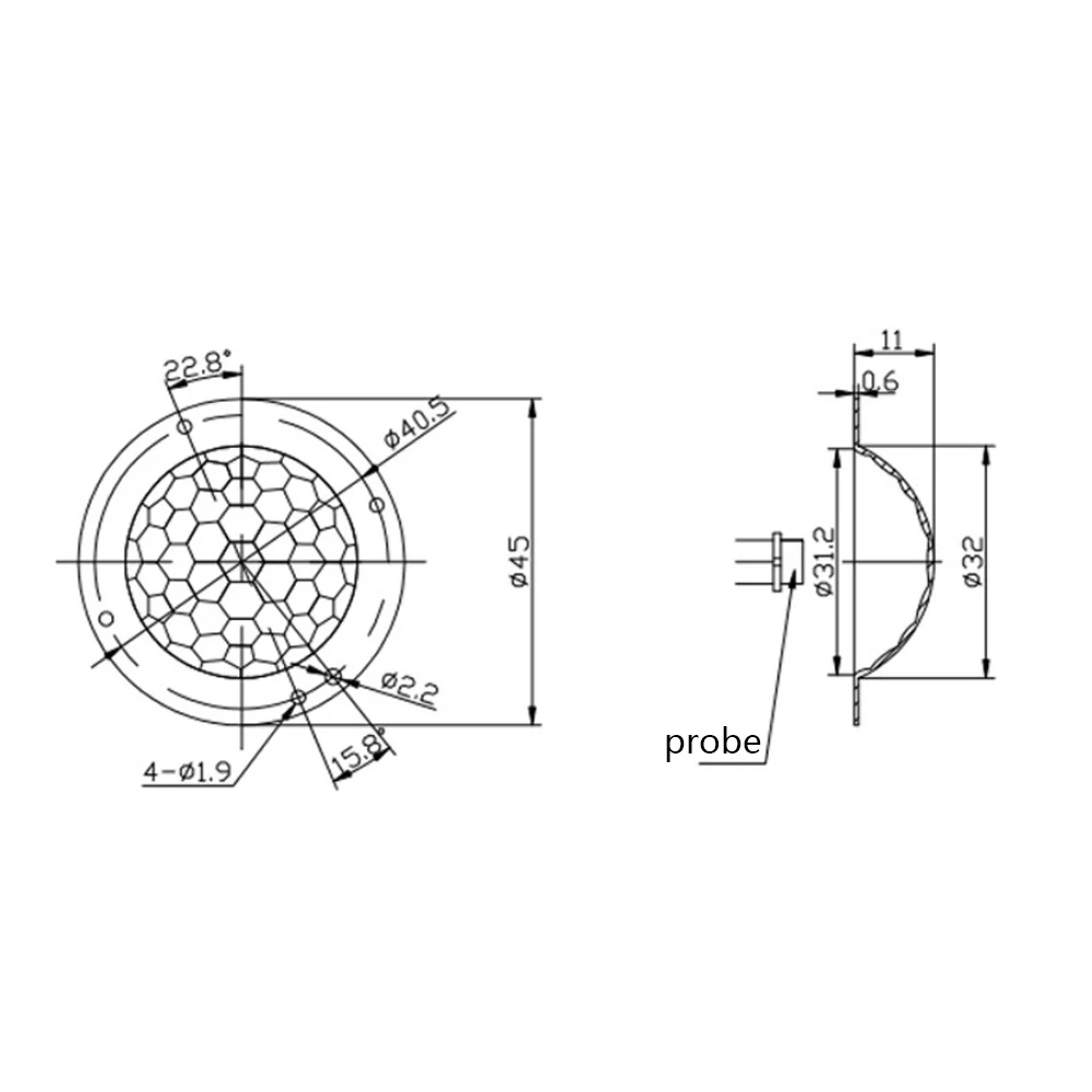 Fresnel lens Infrared induction 360° induction angle 10M distance PIR lens high sensitivity Infrared sensing of human body