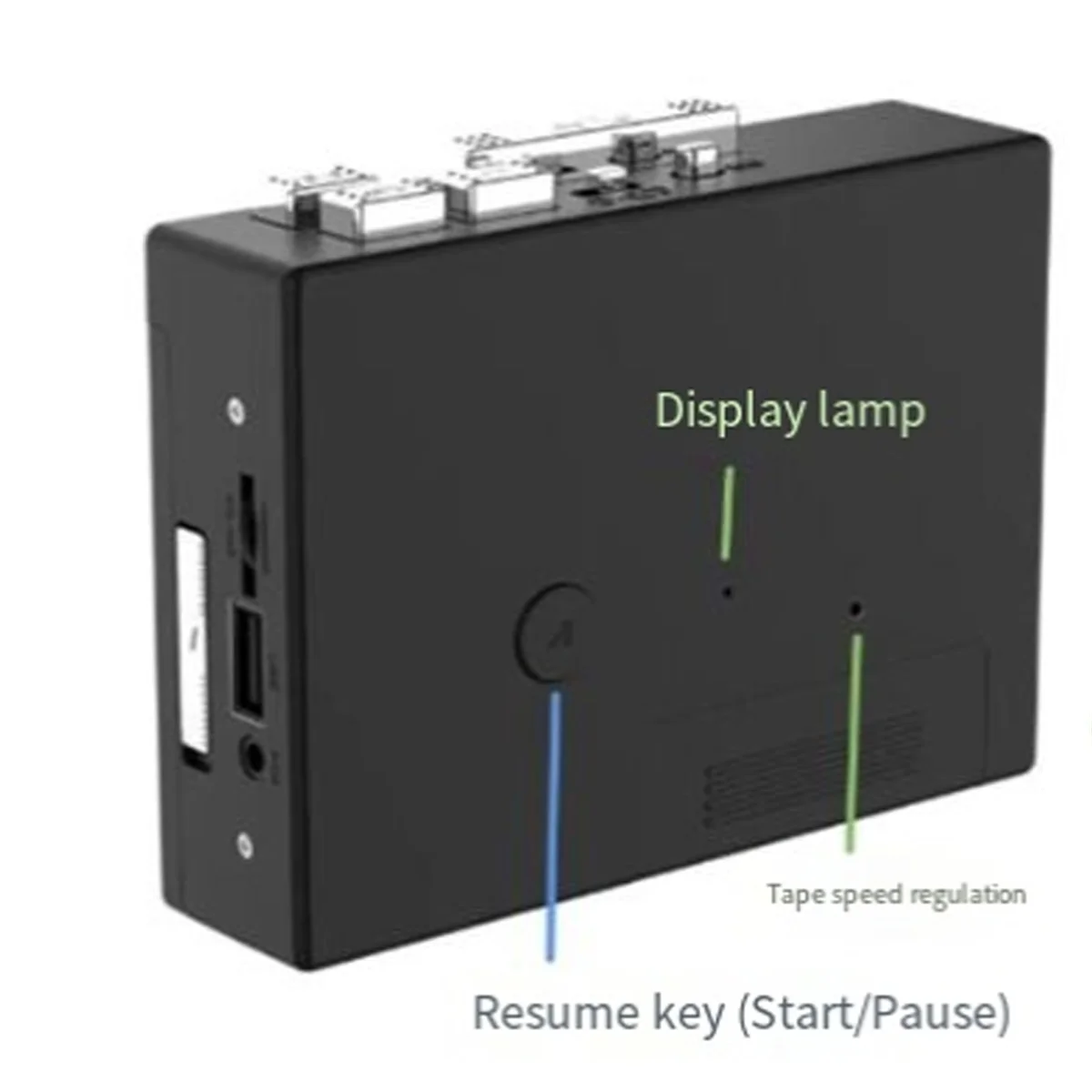 Odtwarzacz kasetowy Pełny dźwięk stereo U Disk FAT32 DC 5V 128KPS Magnetofon kasetowy do nauki języka muzycznego w domu