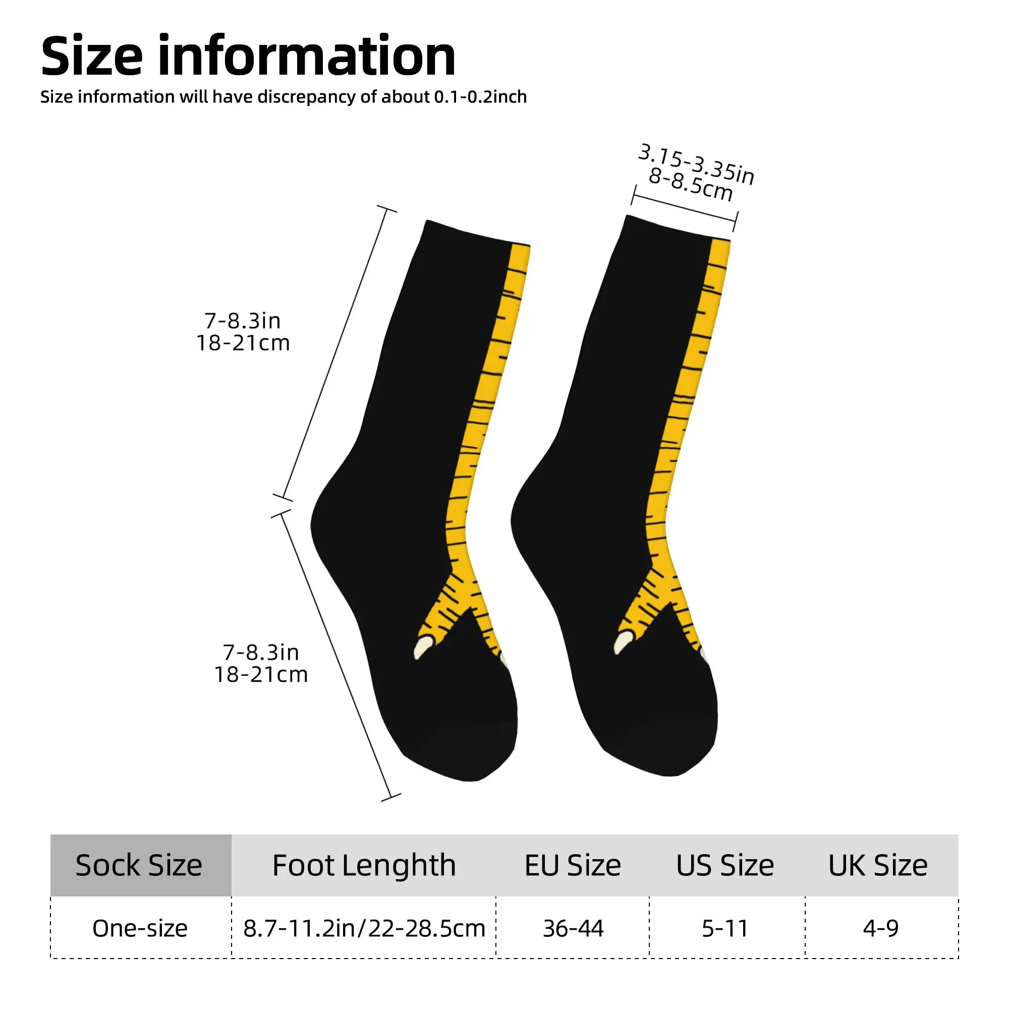 Custom Funny Chicken Nails Dress Socks Men's Women's Warm Fashion Novelty Cartoon Animal Crew Socks view 4
