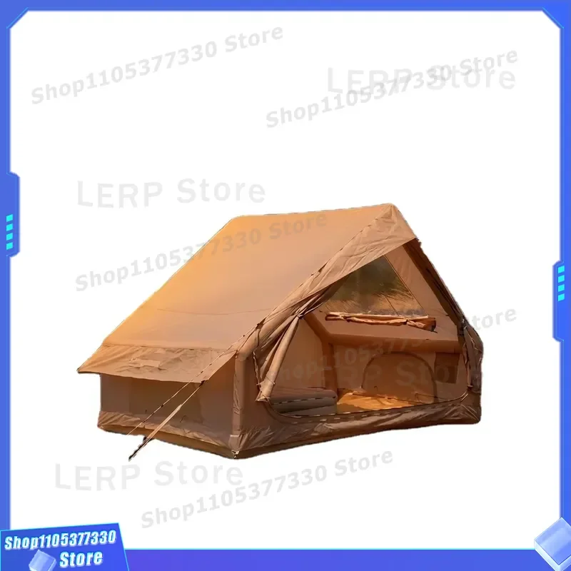 Custom 6.3sqm Inflatable Glamping Tent Panoramic Star View Roof and Large Entrance Waterproof 300D Material Quick Setup