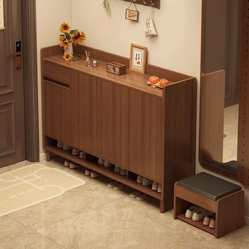Minimalist Italian Wood Shoe Cabinet Asian Style Entryway Storage Shoe Cabinet Space Saving Schuhschrank Furniture For Home