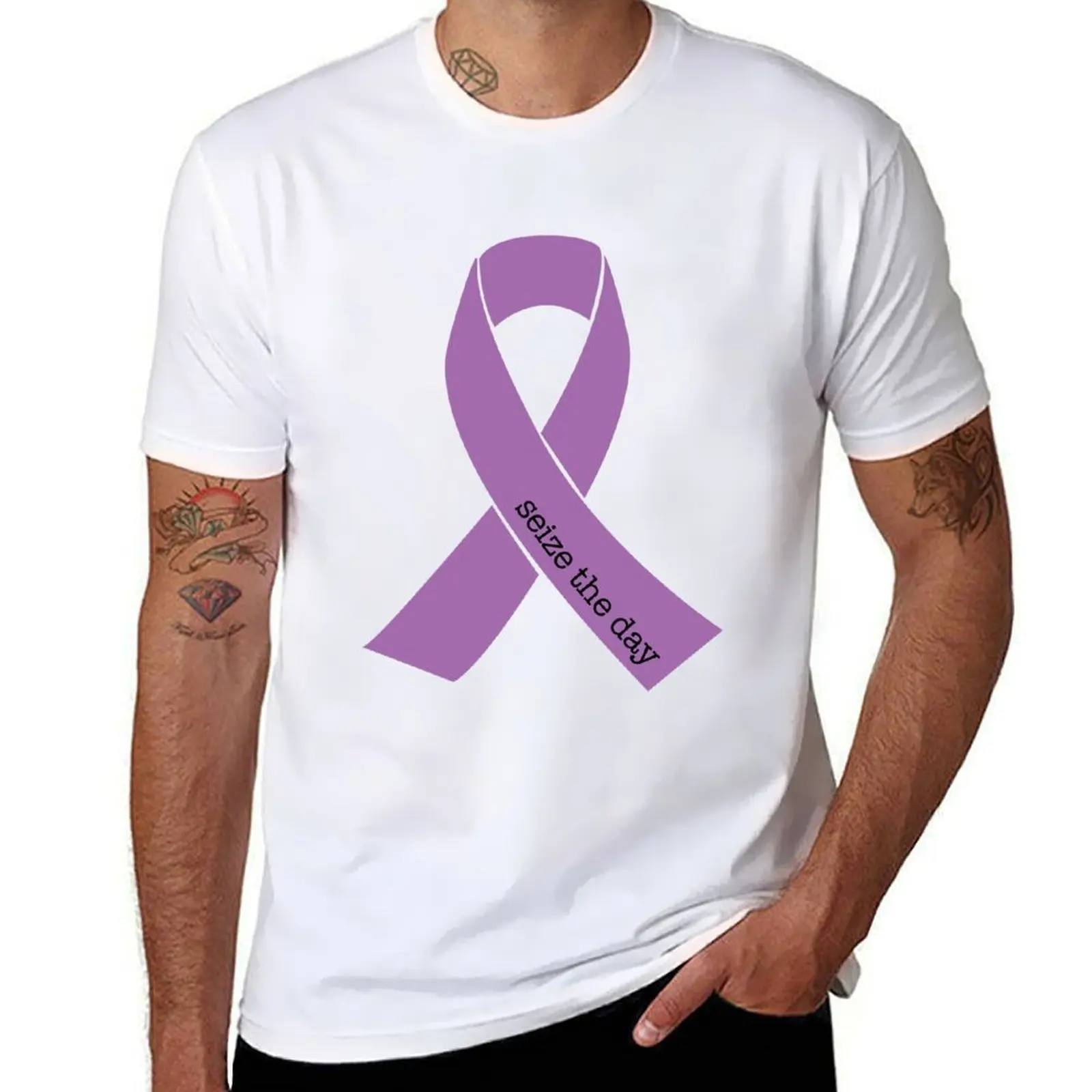 

Seize the Day Epilepsy Awareness Ribbon T-Shirt t shirts cotton 100% man t shirt summer t shirt man plain T-Shirt