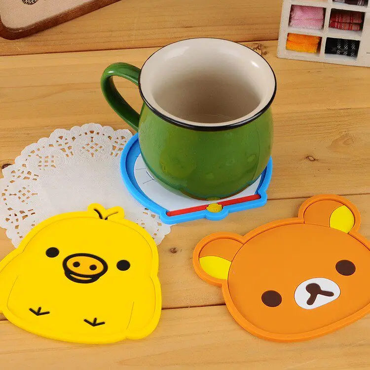 Rilakkuma Silicone Cup Coaster Cute Heat Insulation Multifunctional For Dining Table Coffee Tea Drink Cup Home Kitchen Supplies