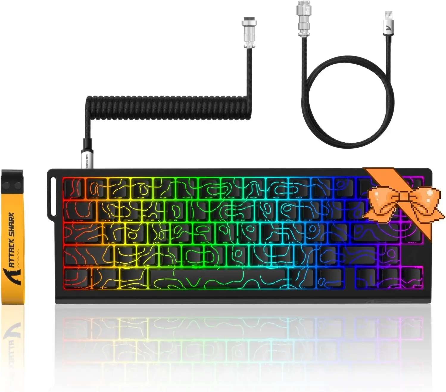 

MAMBASNAKE x ATTACK SHARK X68 HE Магнитный переключатель клавиатуры с быстрым запуском и спиральным кабелем C01PRO