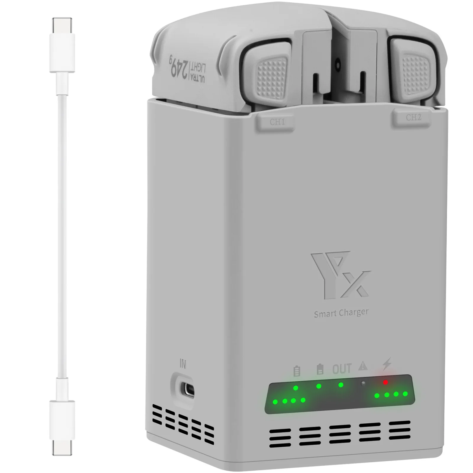 Two-Way Charging Hub for DJI Lito X1/Lito 1 Drone, Battery Charger with USB-C Charge Cable, 2-Ports Fast Charging Accessories