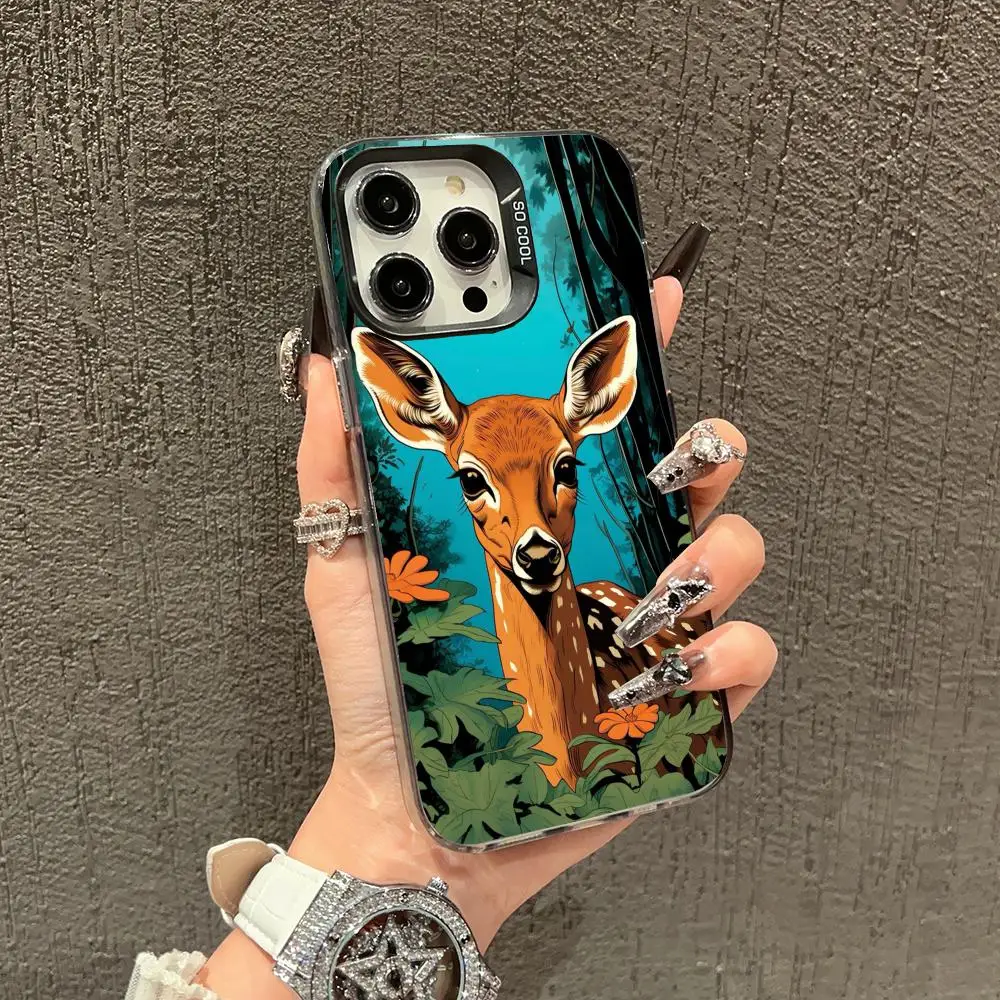 

Forest deer case for iPhone17 16 15 14 13 12 11 Pro/ Max/Plus shock-proof rear cover anti-fingerprint