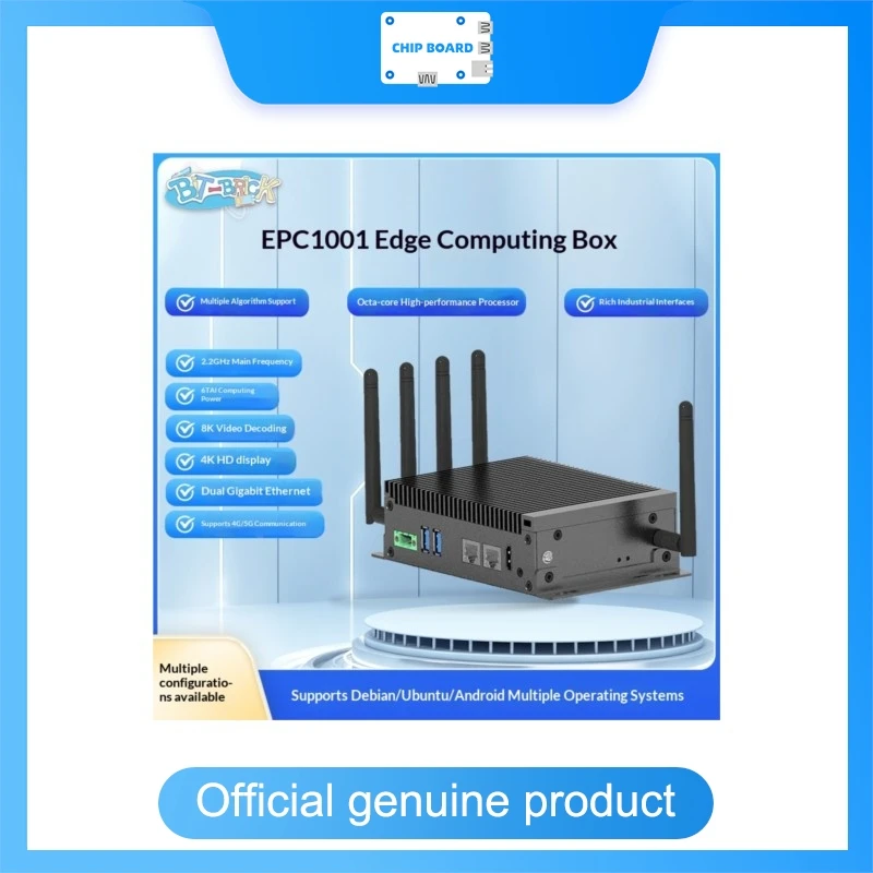 Bit-Brick EPC1001 Edge AI Box, Rockchip RK3576 Processor, 6TOPS NPU, 8K Video Decode, Industrial Computing System