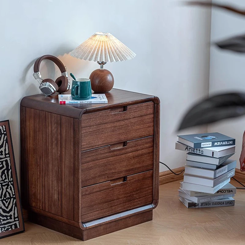 European Retro Nightstands Organizer Drawer Trendy Bedroom Hidden Storage Nightstands Bedsides Classic Mesa De Noche Furniture