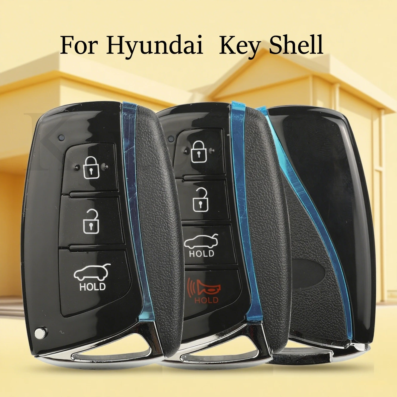 jingyuqin Fernbedienungs-Schlüsselgehäuse Smart Fob für Hyundai Genesis Santa Fe Equus Azera Smart Key Case Teil