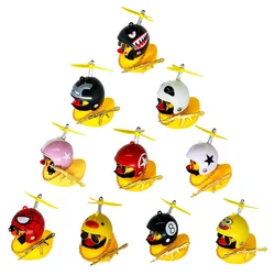 Car Duck With Helmet Broken Wind Pendant Small Yellow Duck Road Bike Motor Helmet Riding Cycling Accessories Without Lights