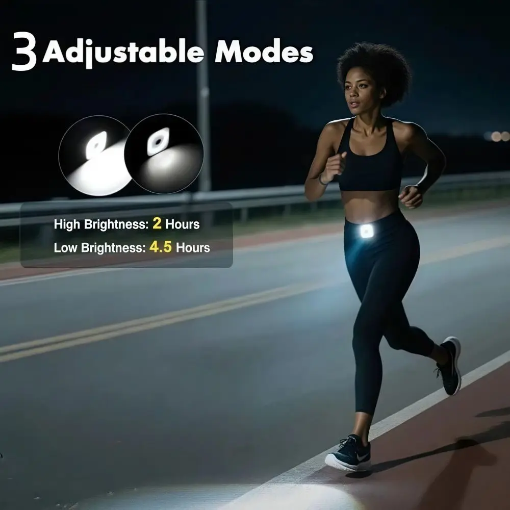 Rechargeable Outdoor Night Running Lights Super Bright 3rd Gear LED Running Lights Multi-mode Lightweight Clip-on Flashlight