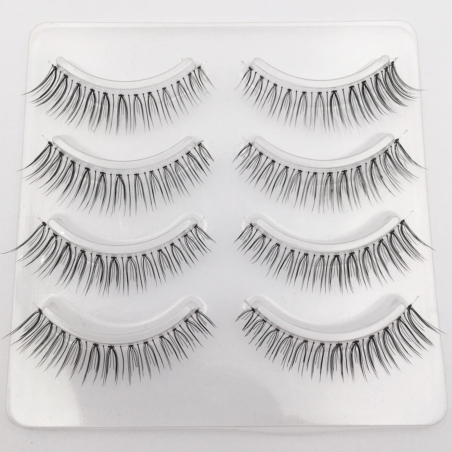 

Natural Thick Nude Makeup Light Makeup Transparent Stem Eyelashes Japanese Sharpened False Eyelashes A04 Curly Lashes