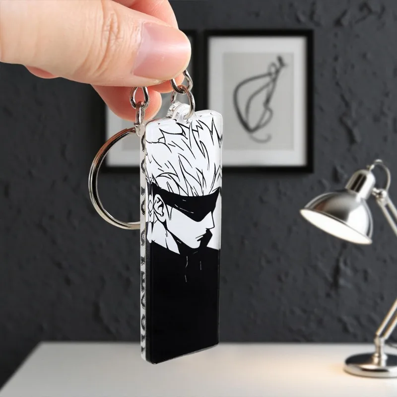 พวงกุญแจอะคริลิคสองด้านลายการ์ตูนตัวละครโกโจ ซาโตรุ จากอนิเมะเรื่องจูจุสึไคเซ็น ของขวัญสุดฮิต