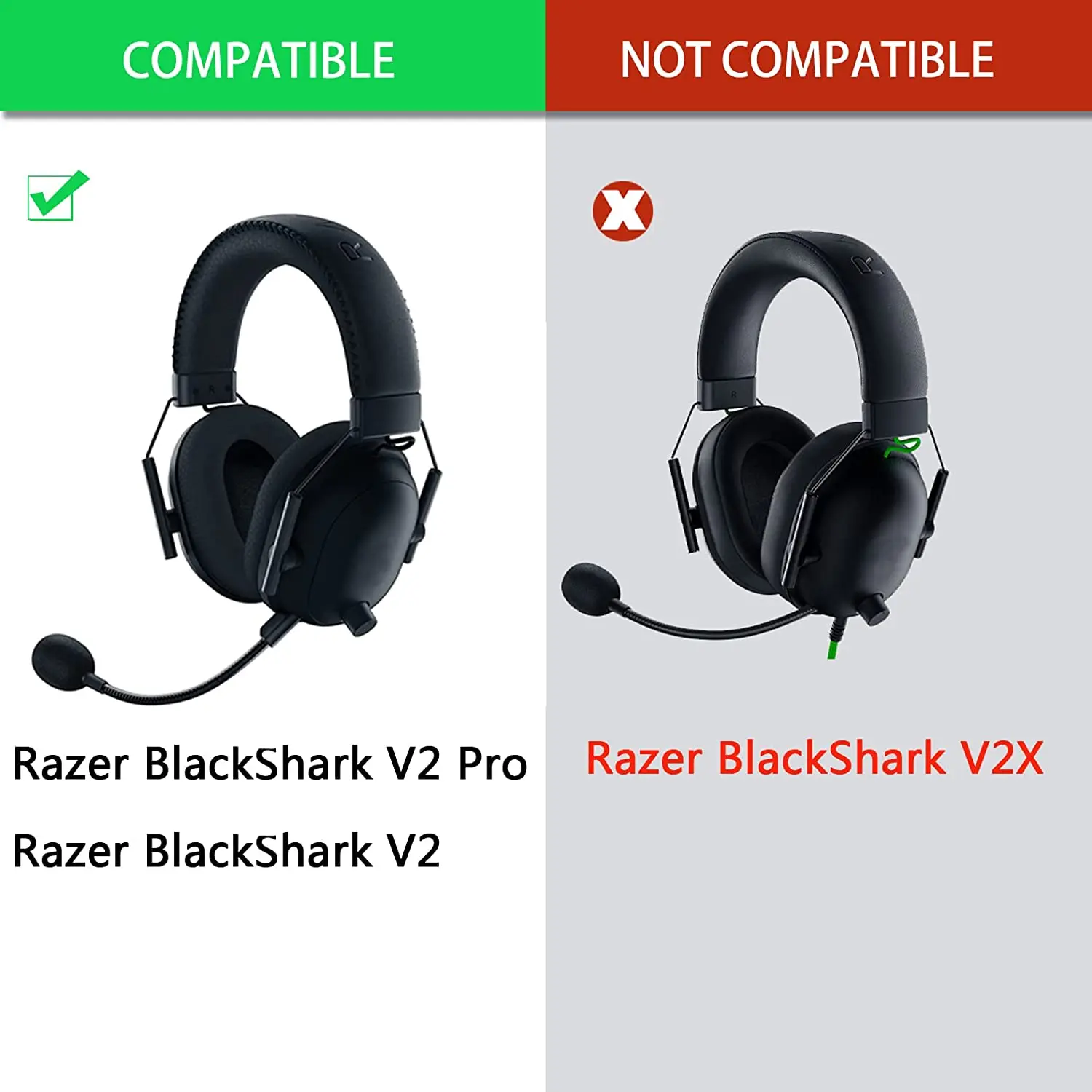 BlackShark V2 PRO อัพเกรดคุณภาพ Cooling Gel Ear Pads - เบาะรองหูฟังโฟมเปลี่ยนหูฟังเข้ากันได้กับ Razer BlackShark V2