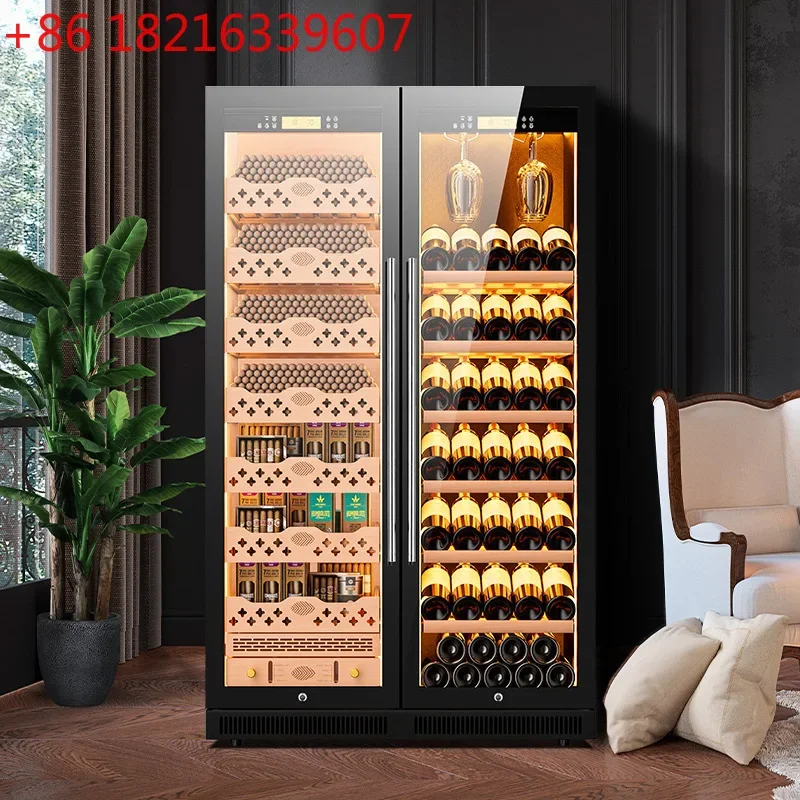 

Шкаф для сигар TAO с интеллектуальным контролем температуры и влажности, двухдверный, с Wi-Fi, для хранения сигар и вина.