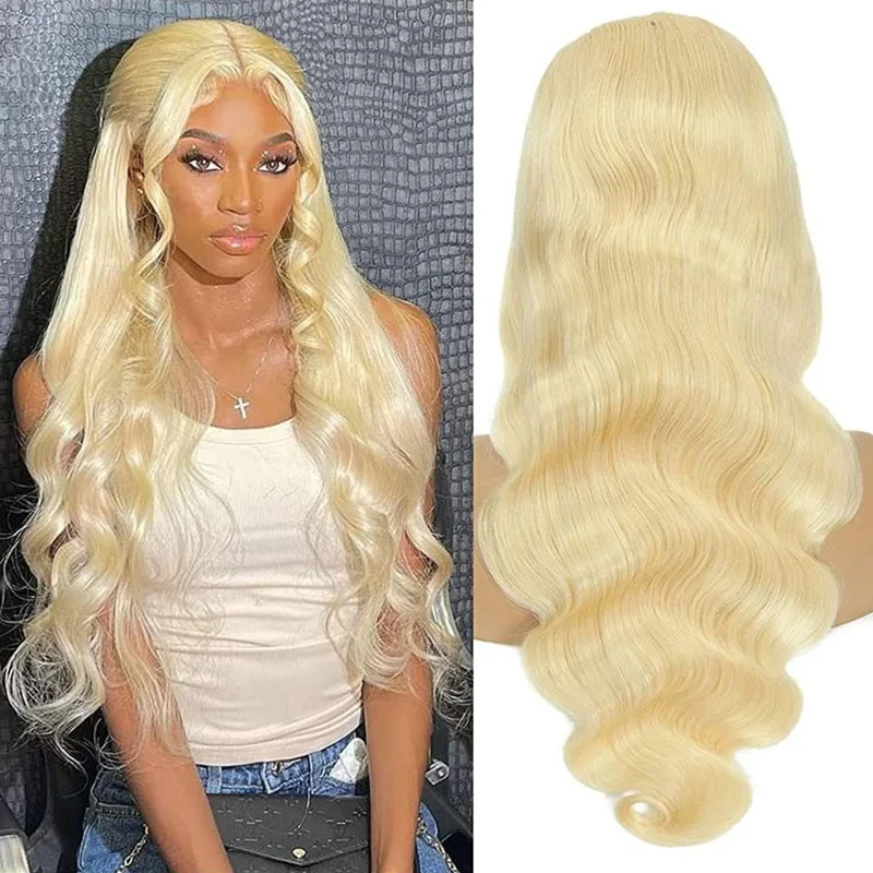 Perruque Body Wave Brésilienne Naturelle, Cheveux Ondulés, Blond Miel, 13x6, 613 HD, Bonnet en Dentelle, Ultraviolets, Bon Marché, pour Femme, en Solde